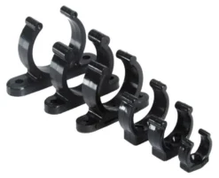 Kraftigt svart plastclip 35 mm