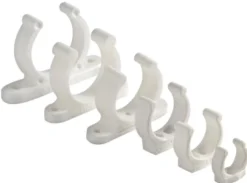 Kraftig vit plastclip 30 mm