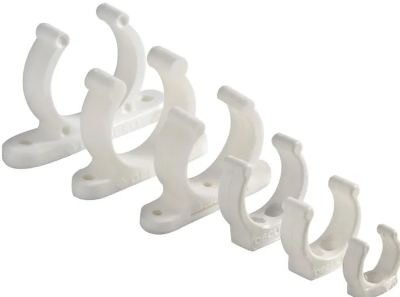 Kraftig vit plastclip 30 mm