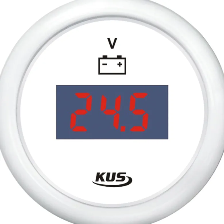 Kus Digital Voltmätare 9-32v, Vit, 12/24v