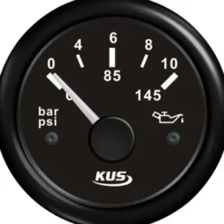 Kus Oljetrycksmätare Svart, 0-10 Bar, 12/24v