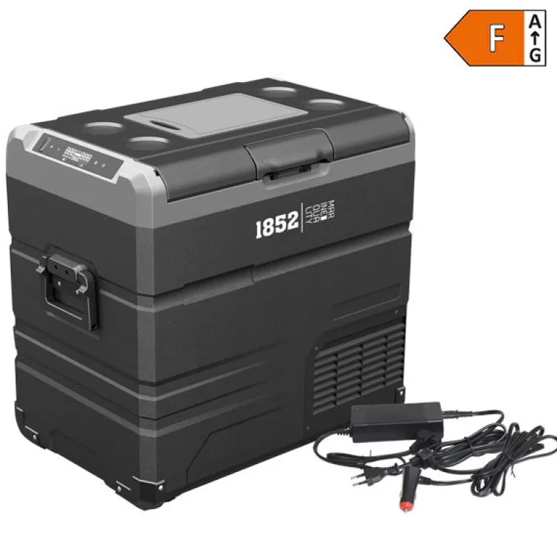1852 kylbox 55 L med kompressor, 2-delad kyl/frys 12/24/230 V