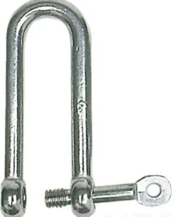 Lång D-schackel med fångad sprint AISI 316 8 mm