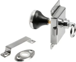 Lås i förkromad mässing för WC 95x57 mm