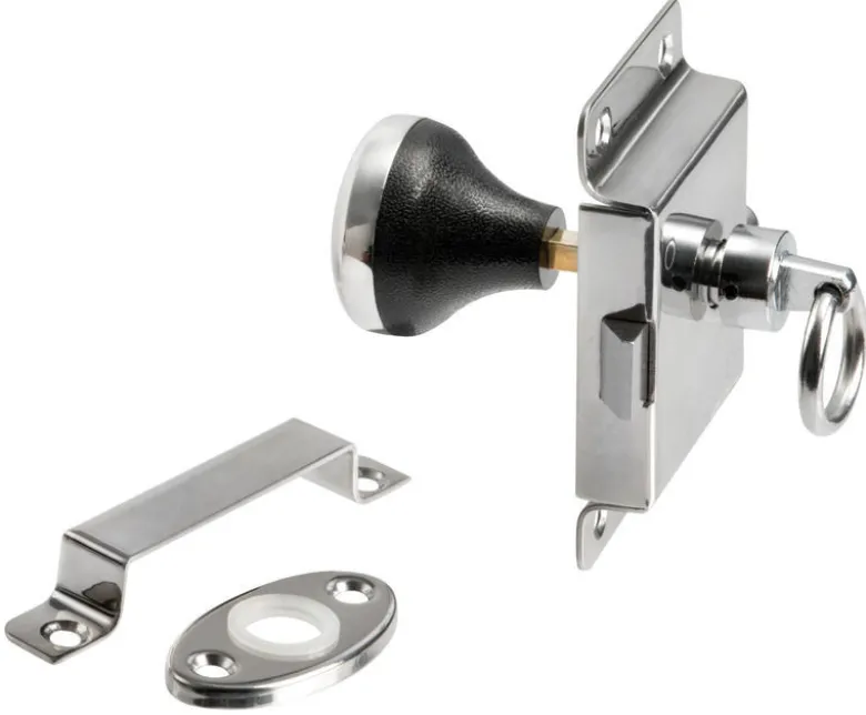 Lås i förkromad mässing för WC 95x57 mm