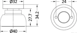 Magnetisk dörrhållare i förkromad mässing Ø 40 mm