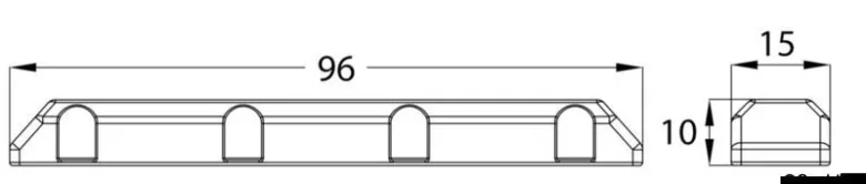 Medium brygg- och pålfendert blå 96 cm