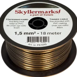 Minirulle Förtent Svart 1,5 mm² 18 m