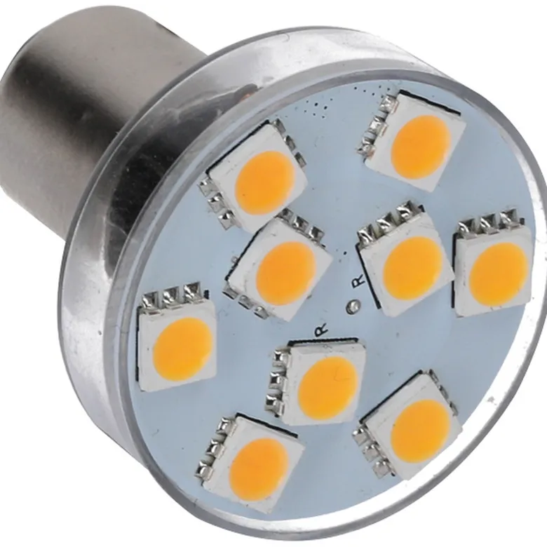 Nauticled vit/röd BA15S Ø32x38mm 10-35V 0,6/1,4 W 5/10 W
