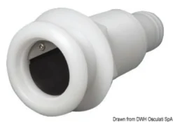 Nylon/glasfiber bottenventil 2"1/4 38 mm med backventil
