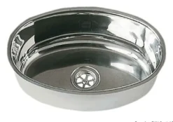 Oval diskho SS, spegelpolerad 240x375 mm