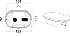 Oval duschbox, förkromad PVC-slang 2,5 m, BULK-förpackning 10 st