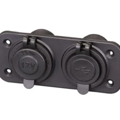 Panel 12V med Dubbelkontakt till USB och Eluttag, IP65 1 & 2