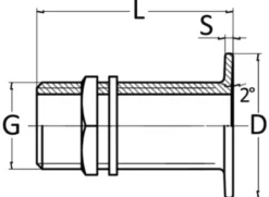 Planförsänkt gängad bottenventil i förkromad mässing 3/4"