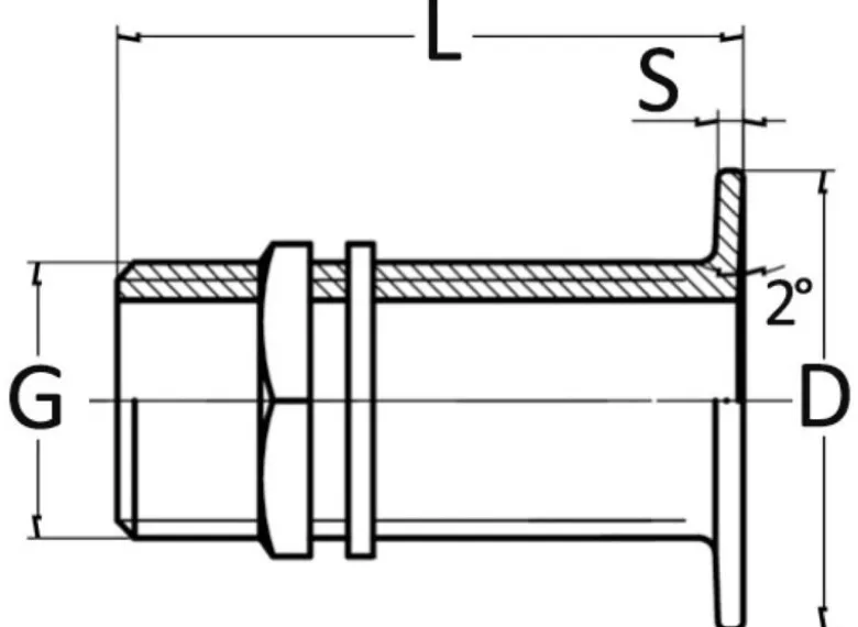 Planförsänkt gängad bottenventil i förkromad mässing 3/4"