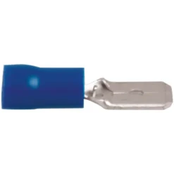 Platt kontakt hane 6.4x0.8mm Blå 10st