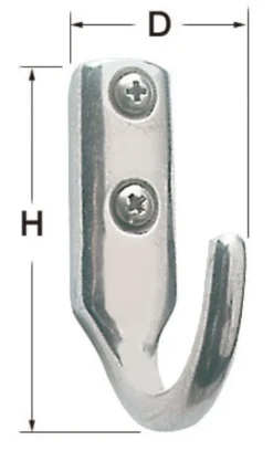 Polerad krok i rostfritt stål 25x41 mm
