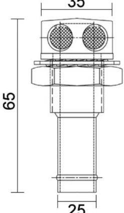 Rak bränsletankventilation spegelpolerad SS 25 mm