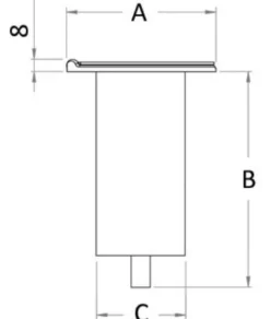 Rak infälld bussning 141.5 mm