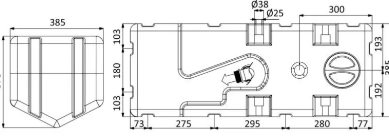 Septiktank med kvarnpump 12 V 100 l