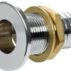 Skrovgenomföring med plant huvud i förkromad mässing 3/4" x 24 mm
