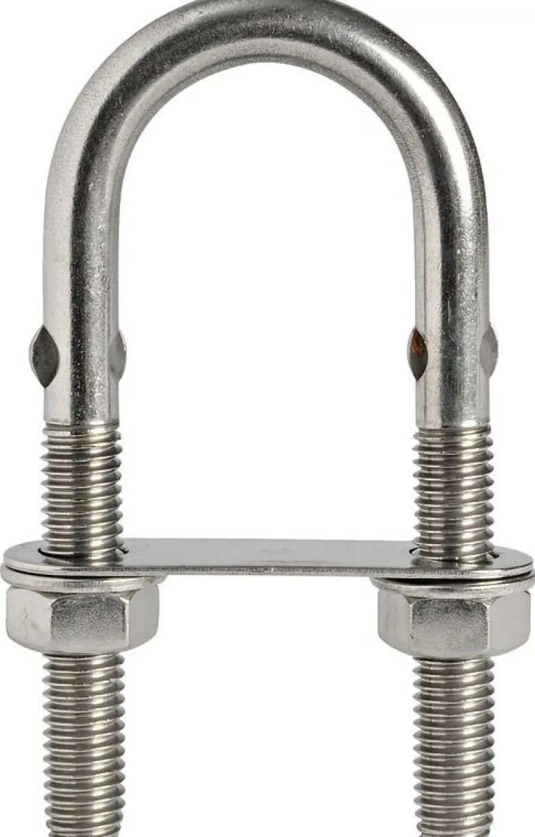 SS U-bult med stång 90mm x M6 mm