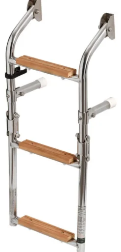 Stege 3 steg AISI316 + Iroko