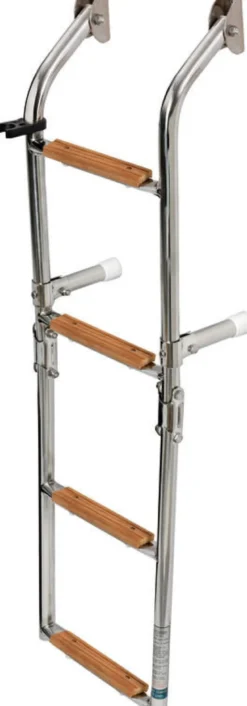 Stege 4 steg AISI316 + Iroko