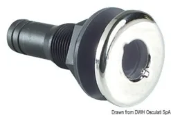 Svart bottenventil i nylon 2"