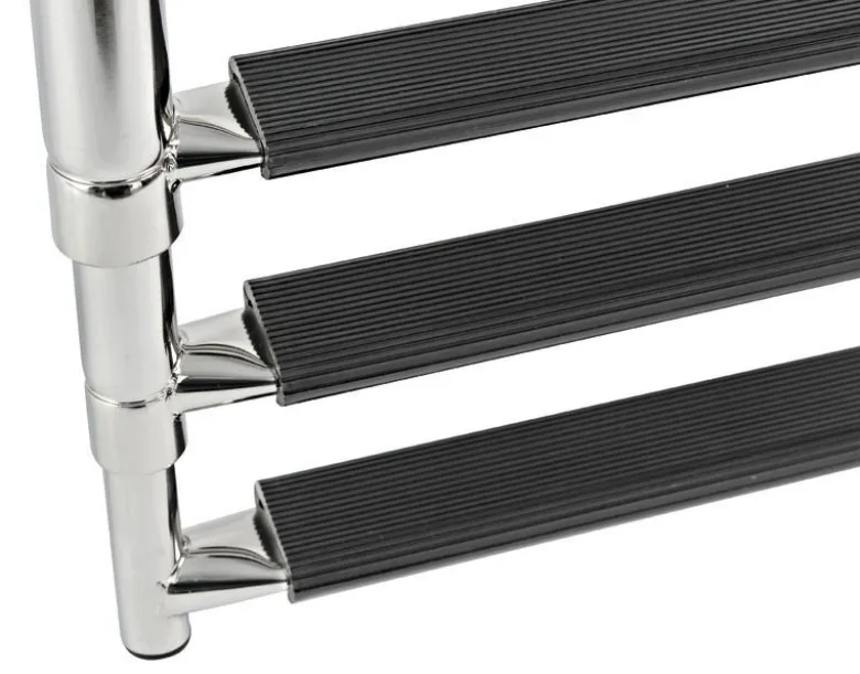 Teleskopisk standardstege AISI316 svart 5 steg