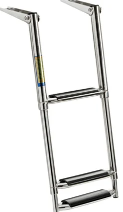 Teleskopisk stor stege AISI316 svart 3 steg
