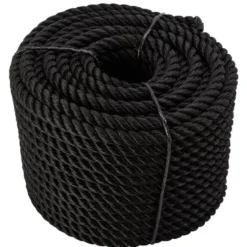 Treslagen PP lina 30 meter, svart