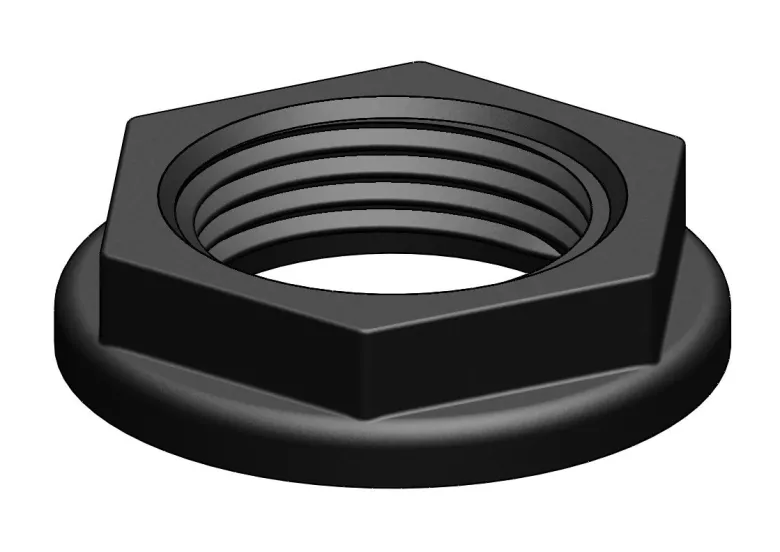 Trudesign Mutter Skrovgenomföring Svart, 3/4"