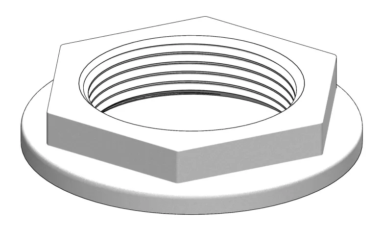 Trudesign Mutter Skrovgenomföring Vit, 1 1/2"
