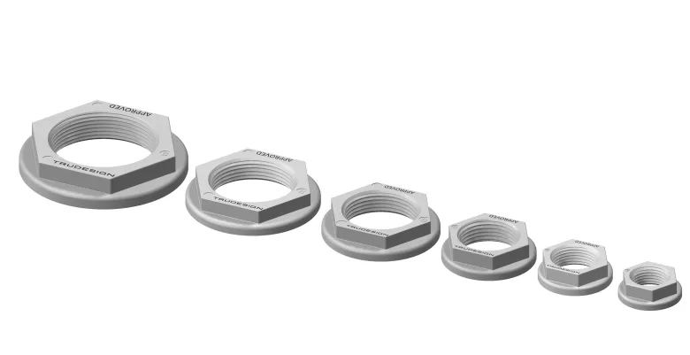 Trudesign Mutter Skrovgenomföring Vit, 1/2"
