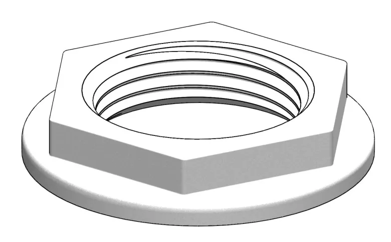 Trudesign Mutter Skrovgenomföring Vit, 1"