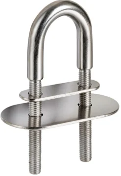 U-bult AISI316 135mm med två plattor 70x20 mm