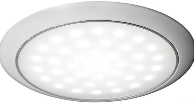 Ultraplat LED-lampa med vit ringmutter 12/24 V 3 W