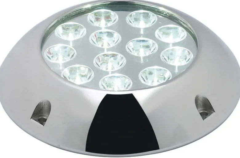 Undervattenslampa med 12x3W vita LED och skruvar