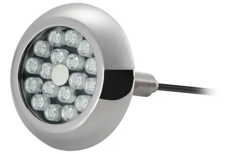 Undervattenslampa 18 vita LED med skruvar