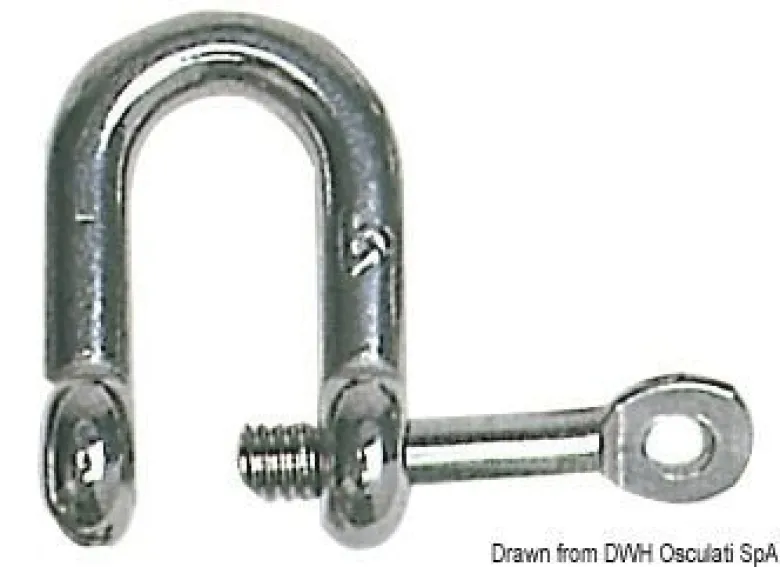 U-schackel AISI 316 med fångad sprint 5 mm