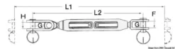 Vantskruv med fast gaffel 1/2" för 7 mm vajer