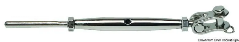 Vantskruv med ledad gaffel AISI 316 6 mm