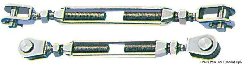 Vantskruv med två fasta gafflar AISI 316 8 mm