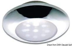 Vattentät förkromad taklampa med vitt LED-ljus