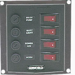 Vertikal kontrollpanel med 4 strömbrytare