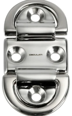 Vikbar ögleplatta 59x99 mm med dubbel 8 mm ring Brottlast Kg 6800
