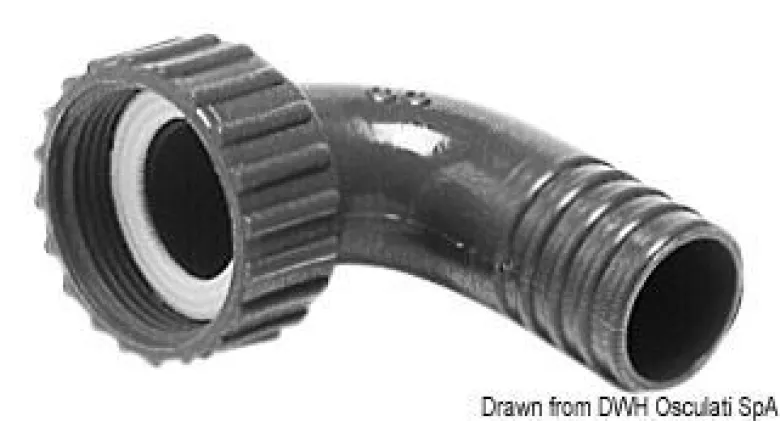 Vridbar slangadapter 90° 25 mm