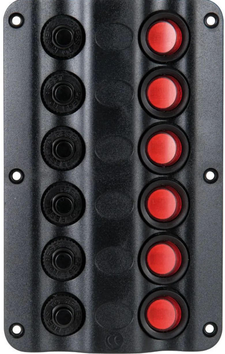 Wave elektrisk kontrollpanel, 6 strömbrytare