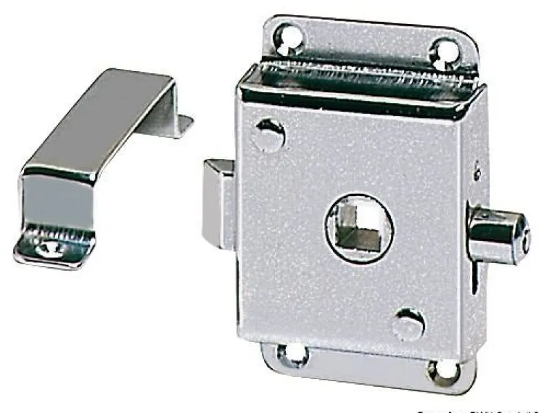 WC-lås i förkromad mässing 70x45 mm